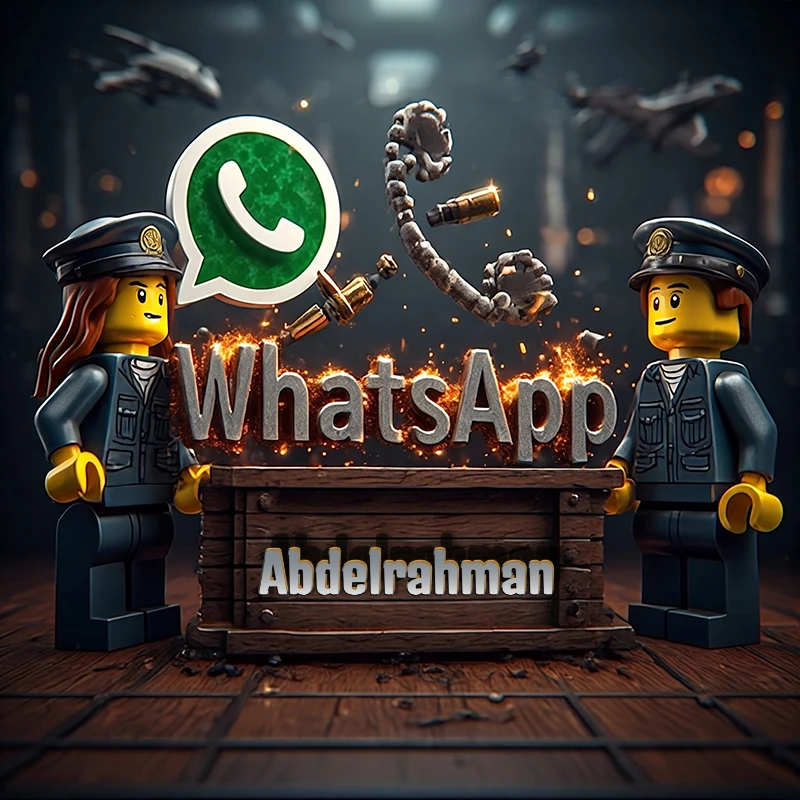 اسم عبدالرحمن بتصميم ليجو أكشن مميز لتطبيق واتساب