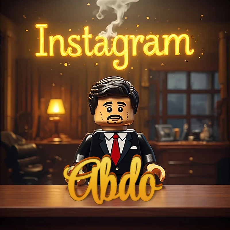 تصميم اسم عبده لشخصية أنيقة بأسلوب المكعبات المضيئة